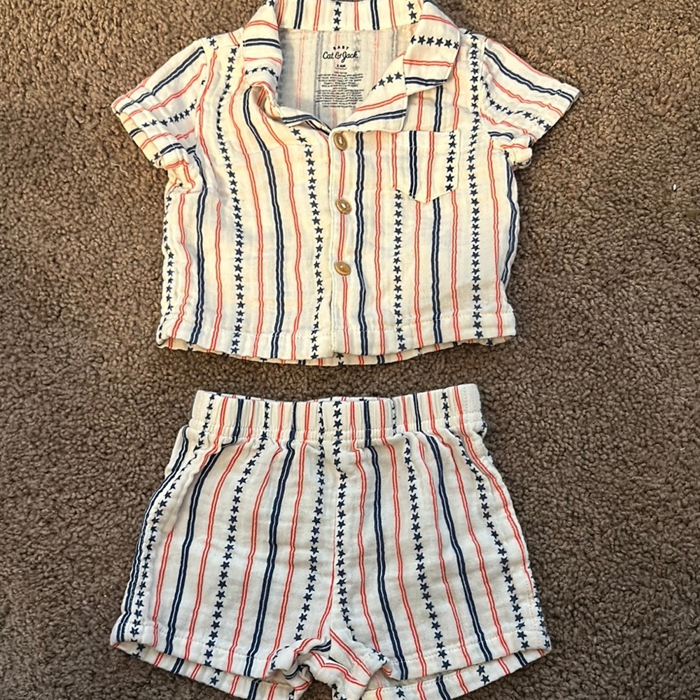 Cat & Jack Red and Blue Pajama Set for Cozy Nights
